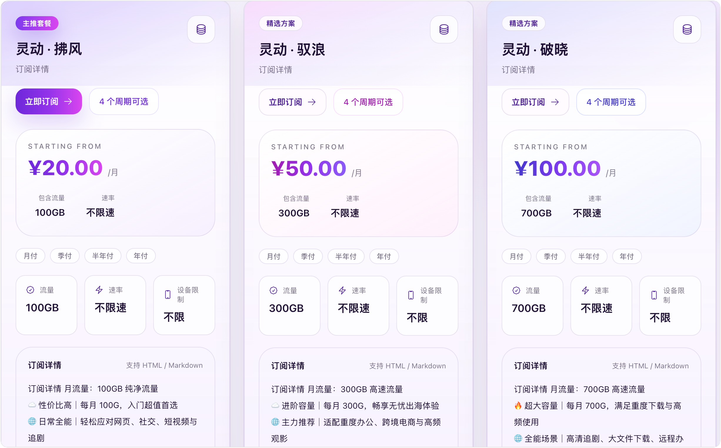 灵动云周期订阅套餐